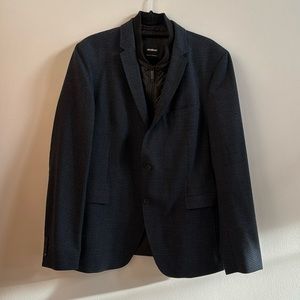 Strellson navy blue and black sport coat with removable puffer collar